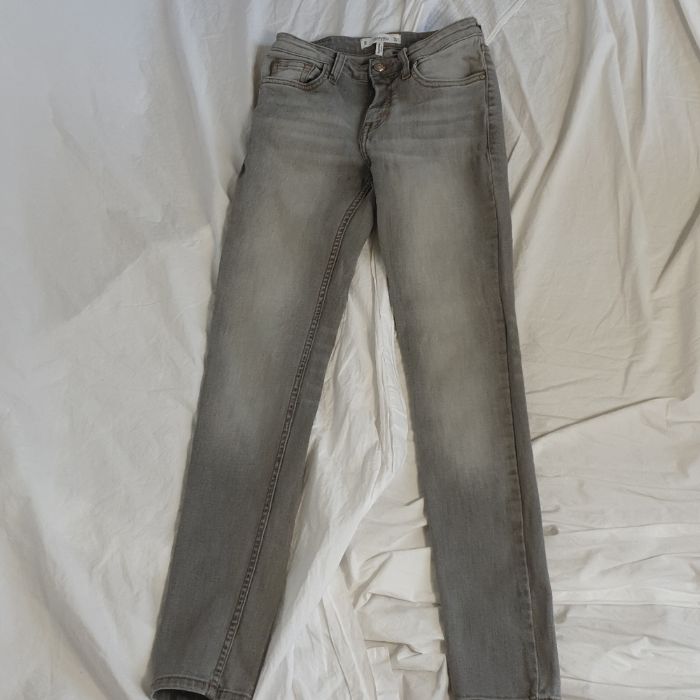 MANGO grey midrise skinny jeans size 2